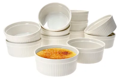 Produktbild von 12x Auflauf Schälchen Bianca Weiß 250ml Mini-Backform Soufflé Muffin Crème Brûlée