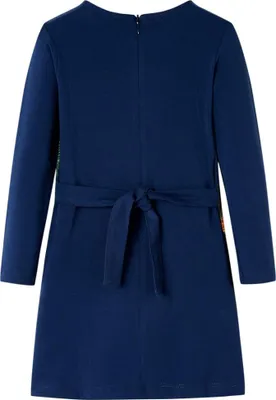 Produktbild von vidaXL Kinderkleid mit Langen Ärmeln Marineblau 104