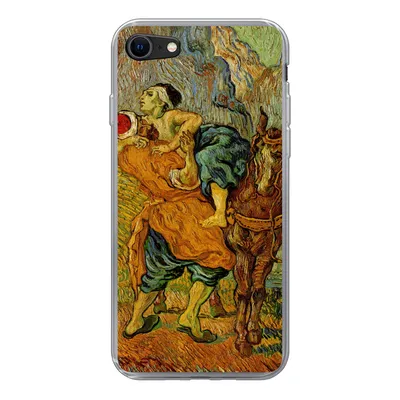 Produktbild von MuchoWow® Handyhülle Schutzhülle Hülle für iPhone SE 2020 Der barmherzige Samariter - Vincent van Gogh Silikon Softcase Handy Hülle - Kartenbesitzer