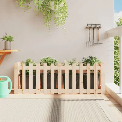 Produktbild von "SALE 2026"Garten-Pflanzgefäß/Hochbeet Moderne - Pflanzkübel - Blumentopf Lattenzaun-Design 150x50x50cm Massivholz Kiefer NEU842447 - Beete