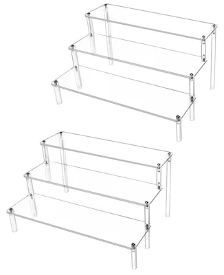Productafbeelding van Displaystandaard - Acryl display riser - 3 lagen - Transparant - 30 x 21 x 15 cm - 2 stuks