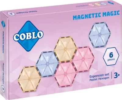 Produktbild von Coblo - PASTELL-Sechsecke für Magnetbausätze (6 Stück)