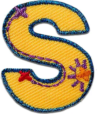 Produktbild von Buchstabe S 3.4 x 2.8 cm: Alphabet Buchstabe Einzeln Auswählbar - Aufnäher, Bügelbild, Aufbügler, Applikationen, Patches, Flicken, Zum Aufbügeln