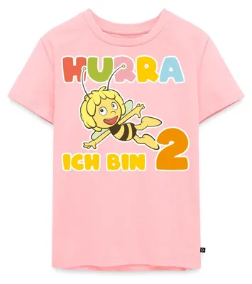 Produktbild von Spreadshirt Biene Maja Hurra Ich Bin 2 Zweiter Geburtstag Kinder Premium T-Shirt, 98/104 (2 Jahre), Rosa