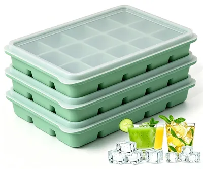 Produktbild von Silikon-Eiswürfelformen mit Deckel – für 45 Eiswürfel
