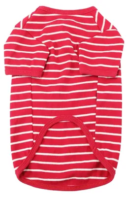 Produktbild von Hunde-Shirts, gestreift, Baumwollkleidung, Haustier, atmungsaktiv, dehnbar, weich, für kleine, mittelgroße und große Jungen, Mädchen, Hunde, Frühling