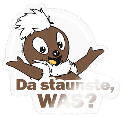 Produktbild von Spreadshirt Sandmännchen Pitti Da Staunste Was Sticker Aufkleber, 10 x 10 cm, Transparent glänzend