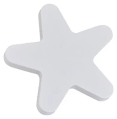 Produktbild von Holzknopf für Möbel, Sternform, Durchmesser 67 mm, weiß lackiert, Set mit 12 Stück
