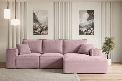 Produktbild von ALTDECOR Ecksofa mit Schlaffunktion und Bettkasten SERRA-L-S - 266x161x87 cm Rosa - Corner Sofa Bett Eckcouch Couch L-Form Schlafcouch Ausziehbar Wohnlandschaft Schlafsofa Cauchsofa