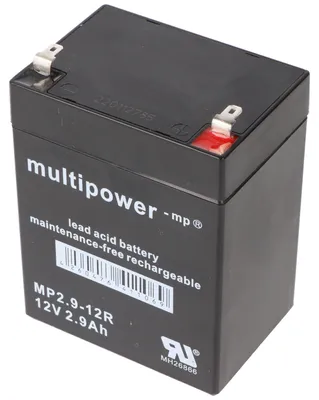 Zdjęcie produktu dla Akumulator kwasowo-ołowiowy MultiPower MP2.9-12R z Faston 4,8 mm 12V, 2900mAh
