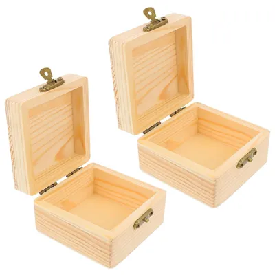 Image de Solidchoice - Coffret de 2 boîtes de rangement en bois avec fermeture