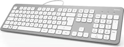 Produktbild von Hama USB Slim Keyboard Tastatur Voll-Tastatur Scissor-Tasten Ziffernblock Flach