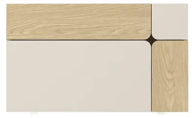 Produktbild von Wandschreibtisch mit 3 Türen – Beige und Natur – LYNATO