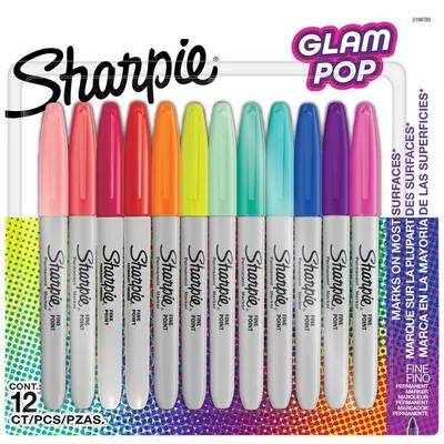 Produktbild von Sharpie Marker Permanentmarker Fine Glam Pop 12er Blister