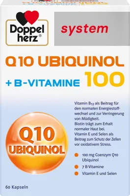 Image de Doppelherz Q10 Ubiquinol + Vitamines B 100 system, 60 gélules
