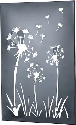 Produktbild von Wandbild Pusteblume H45cm Schwarz Metallbild Wanddeko Metalldeko Industrial Schild Blume