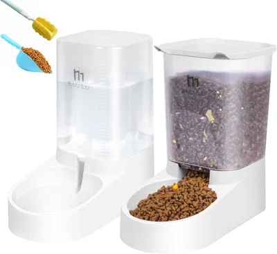 Produktbild von Automatischer Wasser- und Futterautomat für Katzen und Hunde, 3,8 l mit Wasserspender und automatischem Futterautomaten