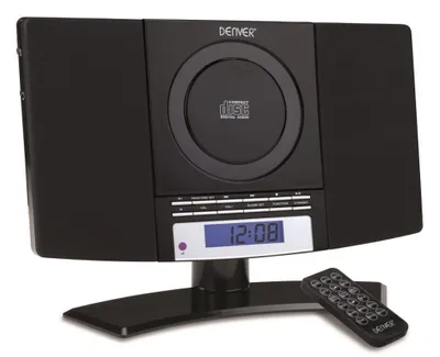 Produktbild von Denver MC-5220 čierny stojanový CD prehrávač s FM rádiom, hodinami s funkciou budíka a diaľkovým ovládaním