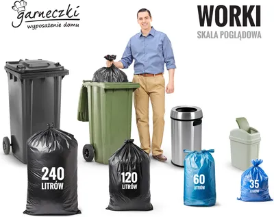 Zdjęcie produktu dla Anna Zar Worki Na mieci Ldpe 35 Litrw 15 Sztuk Czarne