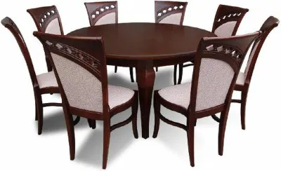 Image de Table à manger + 8 chaises Salle à manger Set Table ronde Table ronde Nouveau Z26