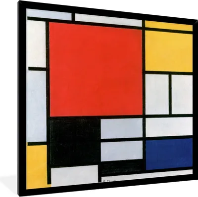 Produktbild von MuchoWow® Gerahmtes Poster Kunst - Mondrian - Alte Meister 40x40 cm - Poster mit Schwarzem Bilderrahmen Wandposter Rahmen Foto Bilder - Mit Rahmen - Wanddekoration Schlafzimmer
