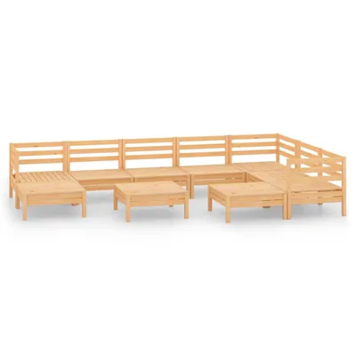 Immagine prodotto di vidaXL Set da salotto da giardino da 10 pezzi in legno di pino massiccio