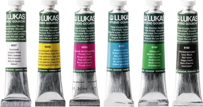 Obrázok produktu pre 6X Lukas 1048890 Temperafarbe 20mm sort 6St