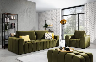Produktbild von nabbi Klappsofa mit Stauraum Losta 3+1+1 - hellgrün