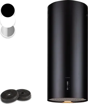 Image de Klartstein Hotte Ilot Central Cuisine, Débit d'Air de 600 m³/h, Hotte pour Ilot 3 modes, Hotte Aspirante Suspendue, Filtres à Charbon Actif, Minuterie, Hotte de Cuisine Réglable avec Conduit Design