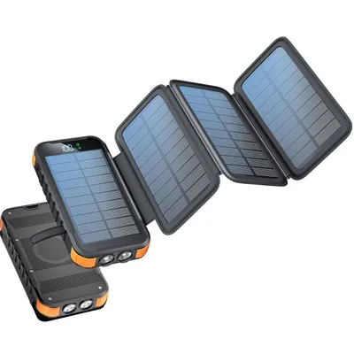 Produktbild von Solar Powerbank 20000mAh faltbar mit 8W Solarpanel 20W 18W Schnellladung LED Licht und Digitalanzeige Outdoor Ladegerät für Camping Reisen
