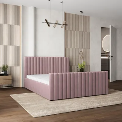 Produktbild von Masseno Polsterbett CANOVA 140x200 cm, Polsterbett mit Bettkästen -Rosa, KRONOS 27