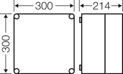 Produktbild von HENSEL Mi 0210 Schaltschrank-Leergehäuse 300 x 300 x 214 PC Grau (RAL 7035) 1 St.
