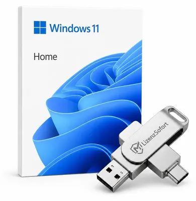 Immagine prodotto di Microsoft Windows 11 Home 64 bit FPP Retail versione completa – Chiavetta USB + chiavetta 2-in-1 inclusa, lingua del setup inglese (italiano installabile), licenza perpetua 1 PC