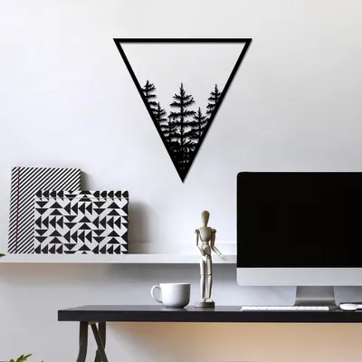 Produktbild von Wallity, Tree 14, Dekoratives Wandaccessoire aus Metall, 100 % METALL, Schwarz, 50 x 48 cm