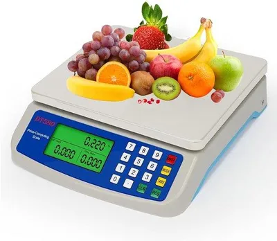Obrázek produktu pro Digitální kuchyňská váha s nosností 30 kg – velká váha na potraviny s LCD displejem – funkce tárování – převod jednotek hmotnosti – přesná digitální kuchyňská váha s funkcí počítání