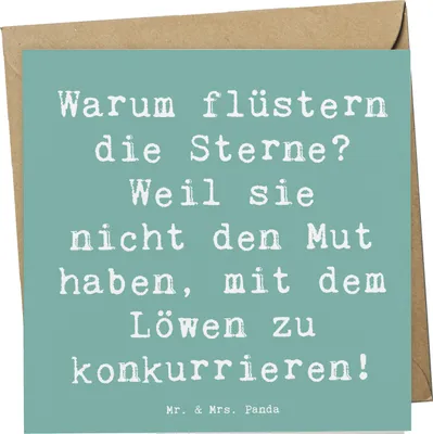 Produktbild von Mr. & Mrs. Panda Klappkarte Spruch Sterne und Löwe - Meeresbrise - Geschenk, Tierkreiszeichen, Glückwunschkarte, Grußkarte, Geschenke Astrologie, Horoskop, Mut, Traits