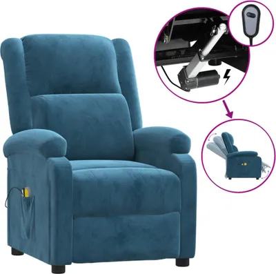 Immagine prodotto di vidaXL Sedia da massaggio elettrica in velluto blu