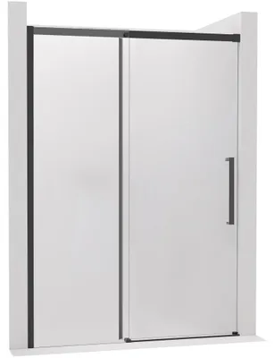 Imagen del producto de Puerta corredera de ducha Lantono, lado izquierdo, 8 mm, sistema de cierre suave, color  mate, cristal esmerilado, 170x195 cm