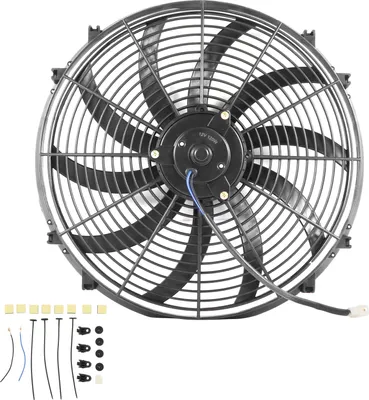 Zdjęcie produktu dla Elektryczny wentylator klimatyzacji samochodowej 16 cali 10 łopatek Push Pull Modyfikacja Zamiennik do samochodów ciężarowych RVS DC 12V