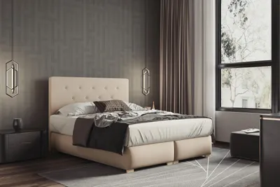 Produktbild von Lupin Boxspringbett 140 x 200 Beige Polsterbett H3 Matratze mit Topper