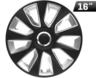 Obrázek produktu pro Kryty kol Stratos RC černé/stříbrné 16", 4 ks