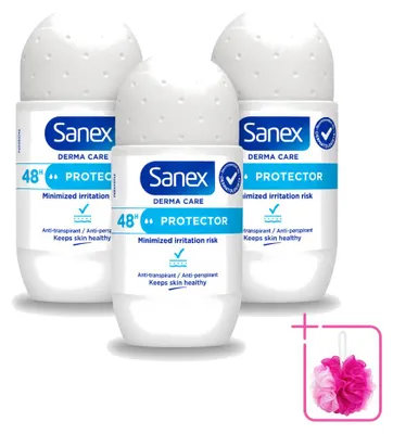 Obrázok produktu pre 3 x Sanex Dermo Protector antiperspirant v rolleri - 53 ml - Balenie s 3 kusmi