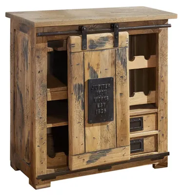 Immagine prodotto di MASSIVMOEBEL24 | RAILWAY #140 Mobile cantinetta in legno di mango - laccato / natur 80x40x82