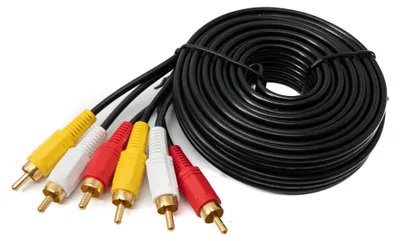 Produktbild von SYSTEM-S Cinch 3 RCA Kabel 5 m Stecker zu Stecker Stereo & Composite AV Adapter Schwarz
