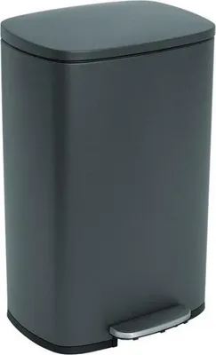 Image de Poubelle de Cuisine à Pédale, 50L, Acier Inox Gris Mat, ADMIRAL, 43x37xH66 cm