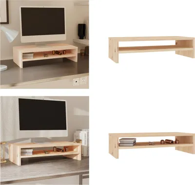 Produktbild von vidaXL Monitorständer 50x24x13 cm Massivholz Kiefer - Monitorständer - Schreibtischaufsatz - Monitorerhöhung - Monitorerhöhungen