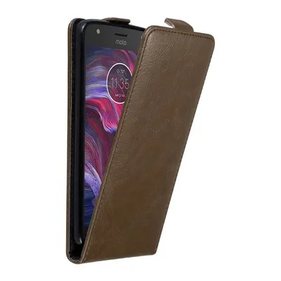 Obrázok produktu pre Cadorabo puzdro pre Motorola MOTO X4 ochranný kryt v hnedej farbe Flipové puzdro na mobilný telefón Puzdro Kryt