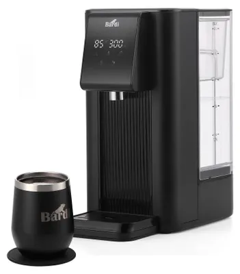 Produktbild von Bardi Heißwasserspender 2,7 l – 6 Einstellungen – 45–100 °C – Touch-Bedienfeld – Inkl. Thermobecher – Schwarz
