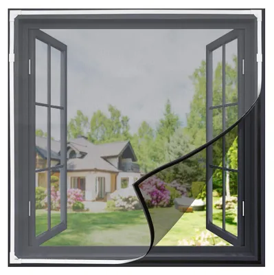 Obrázok produktu pre Sieťka proti hmyzu do okien, 150x130 cm, magnetická, biela, strihateľná