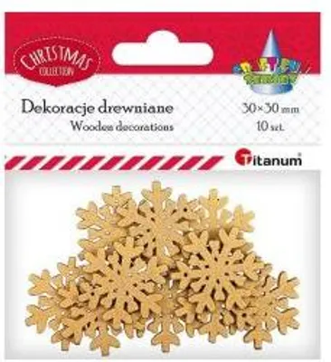 Zdjęcie produktu dla Drewniane Dekoracje - Śnieżynki Złote 30x30 cm - Urok Świątecznych Aranżacji